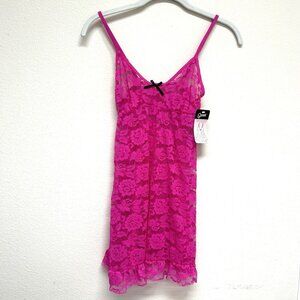 Spree Triangle Cup Babydoll Top Intimates Stretch Lace Mesh Ruffle Adjust. Strap